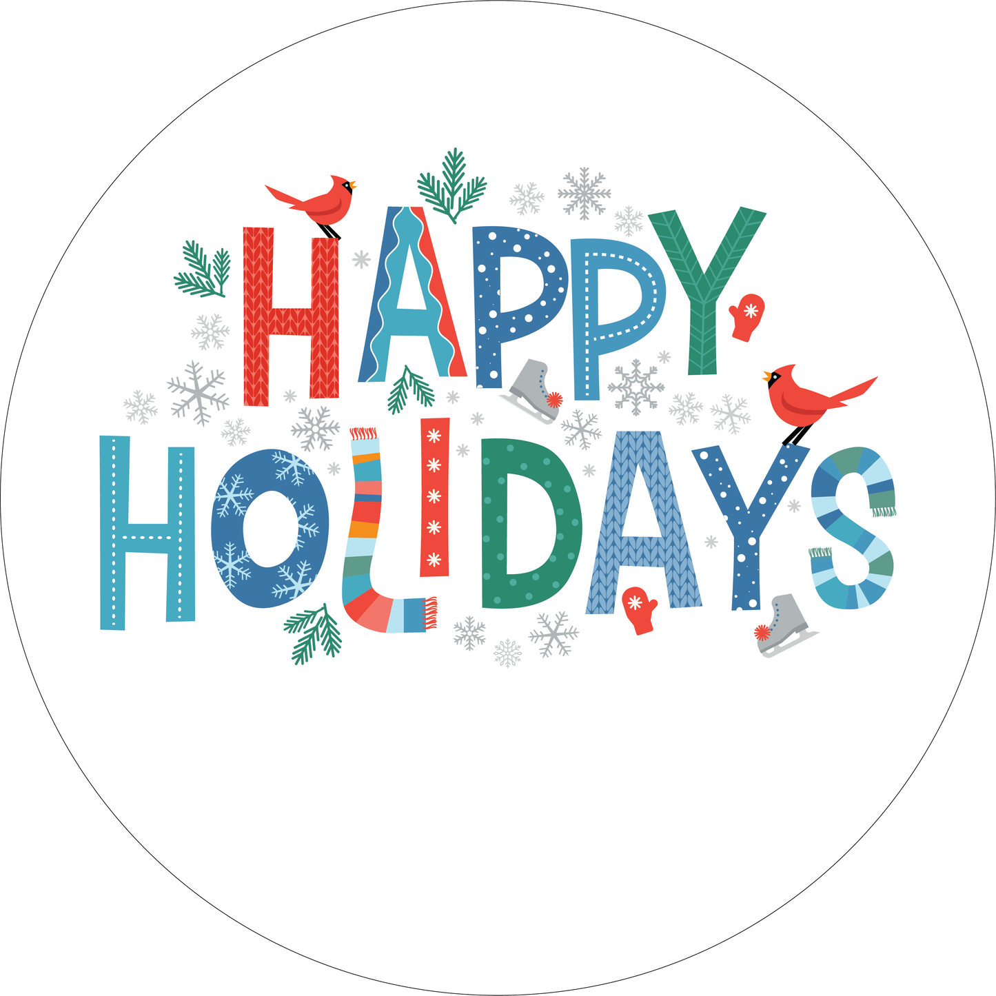 Happy Holidays Christmas Gift Labels