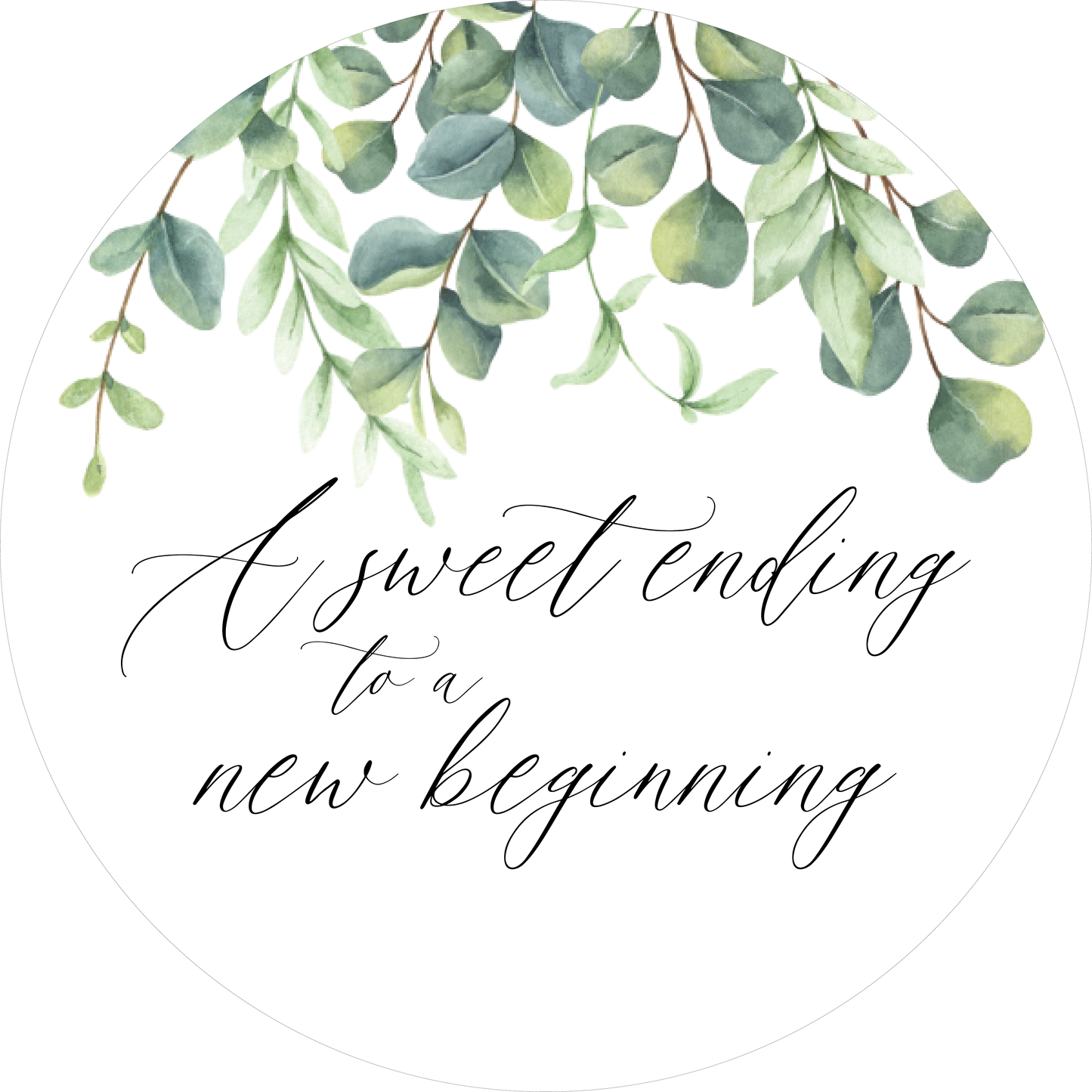 Sweet Ending to a New Beginning Stickers Greenery Botanical Stickers