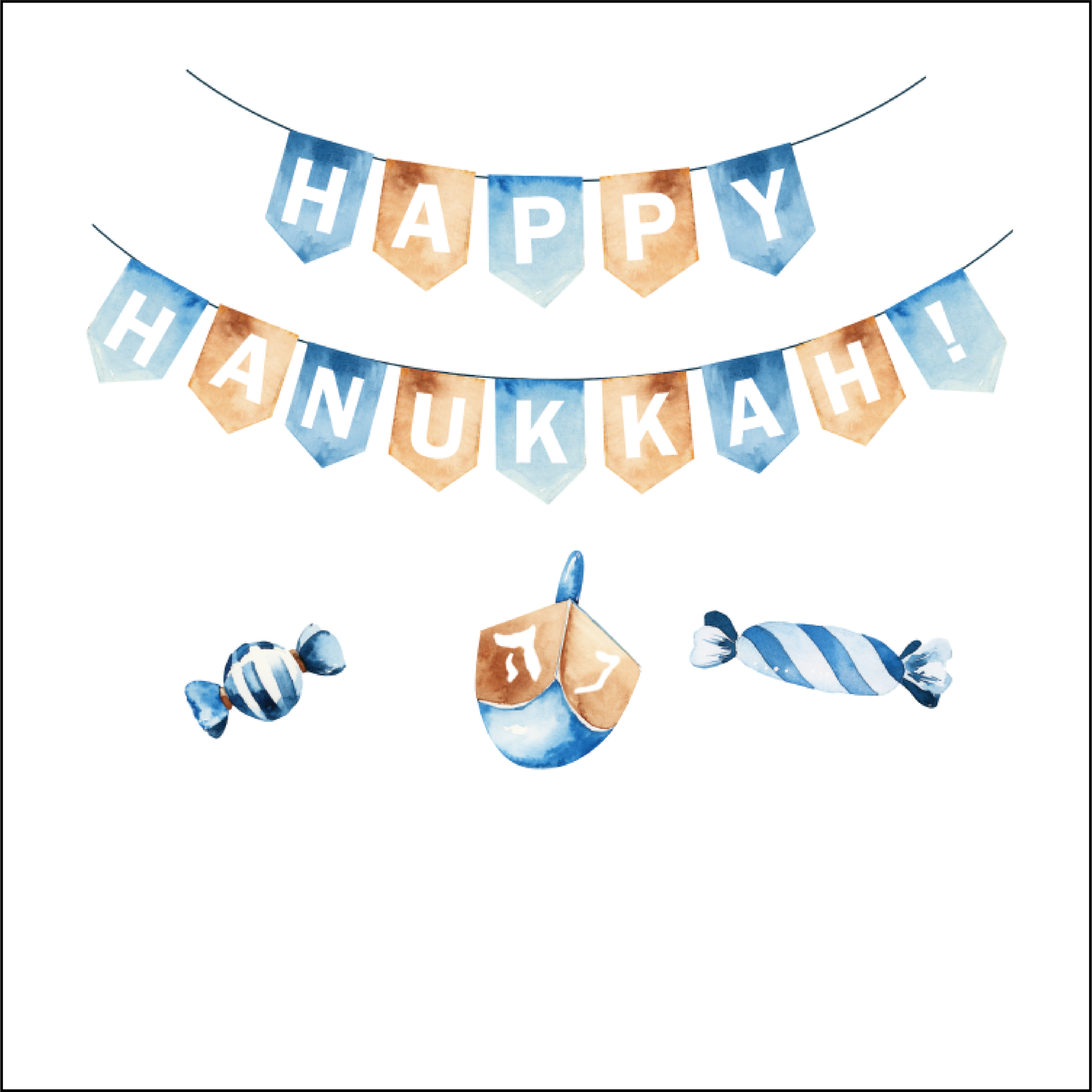 Hanukkah Banner Gift Label
