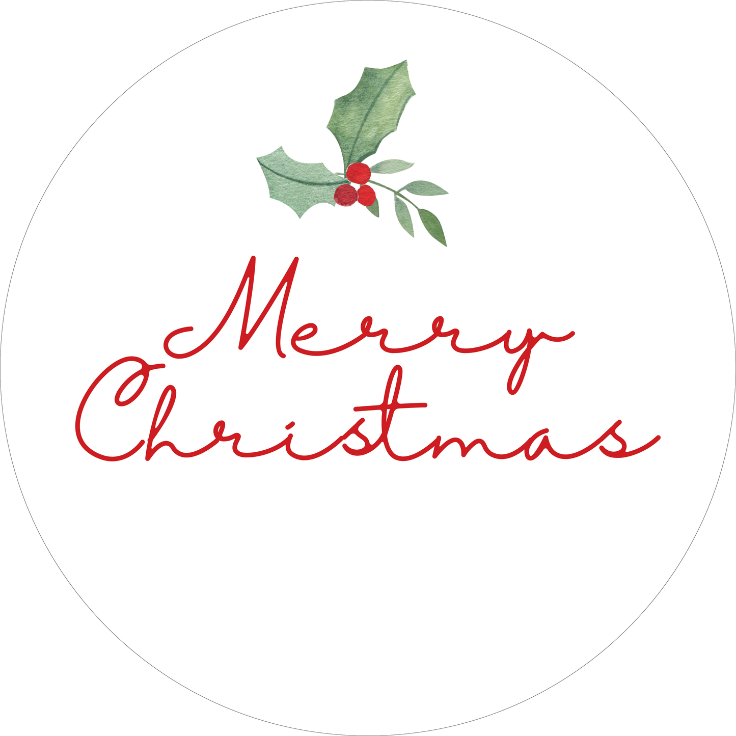 Minimalist Holly Branch Christmas Labels