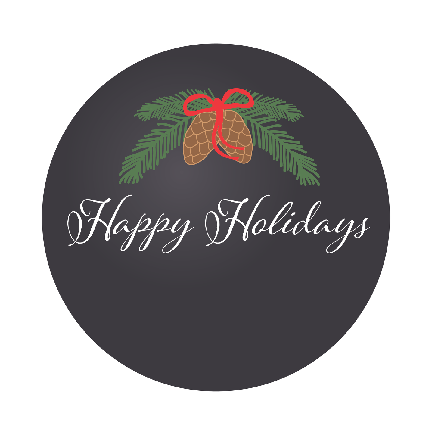 Chalkboard Pinecone Happy Holiday Gift Labels