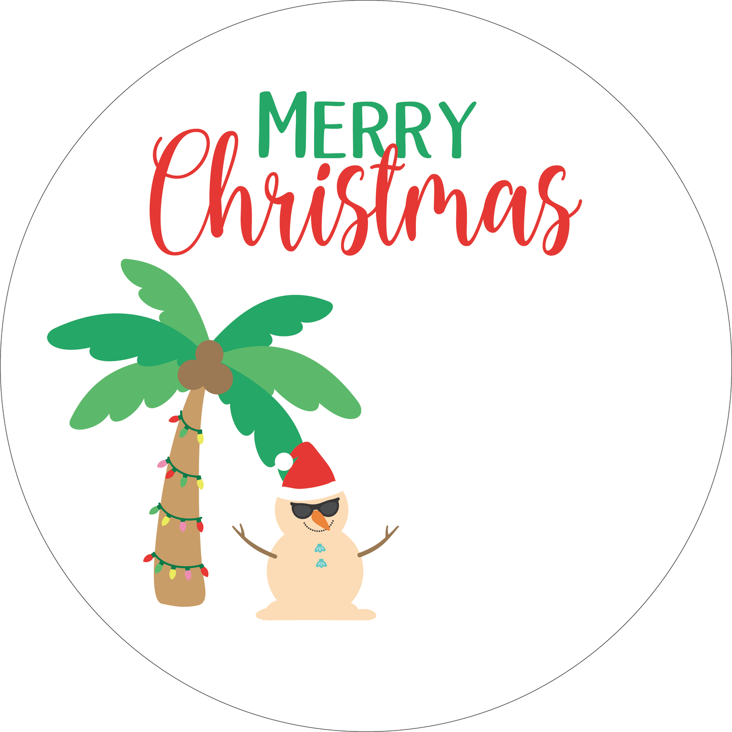Tropical Snowman Gift Labels