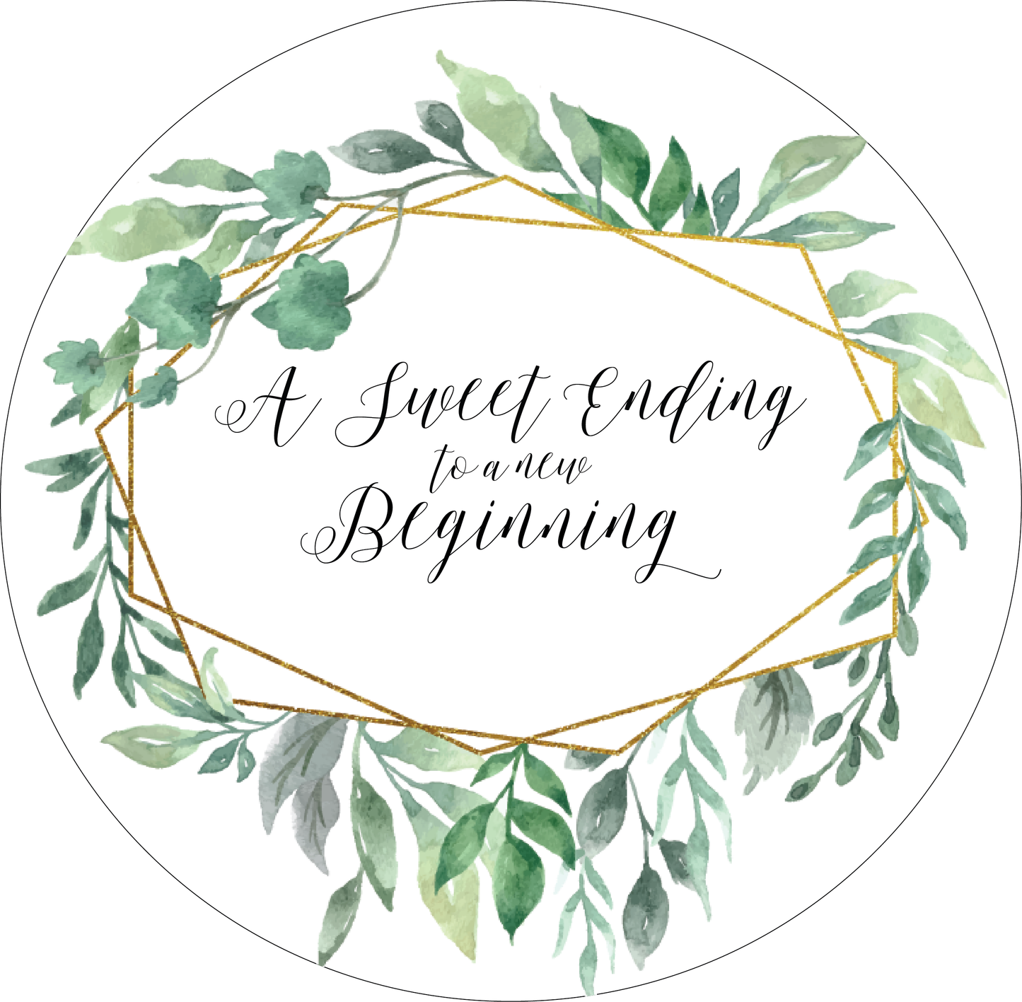 A Sweet Ending to a New Beginning with Geometric Greenery