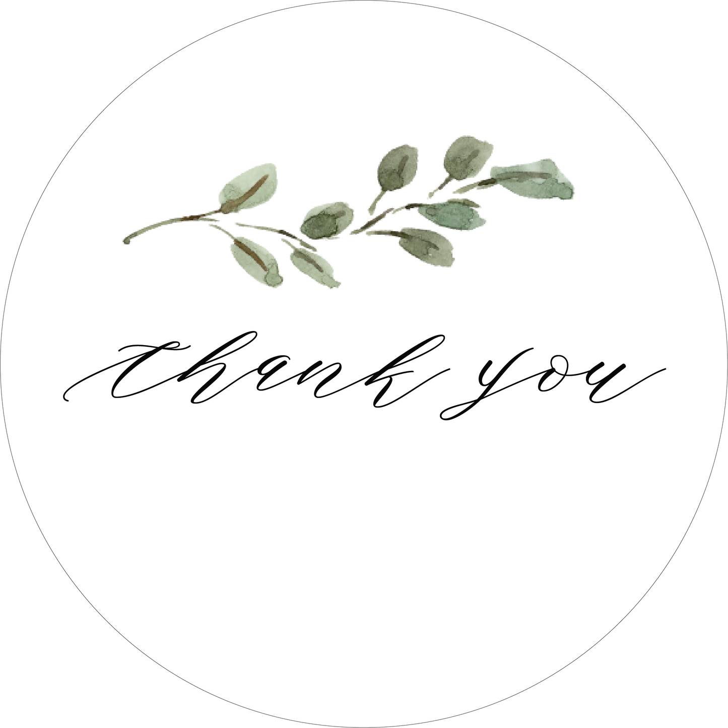 Thank You Stickers Wedding Stickers Greenery Eucalyptus Branch