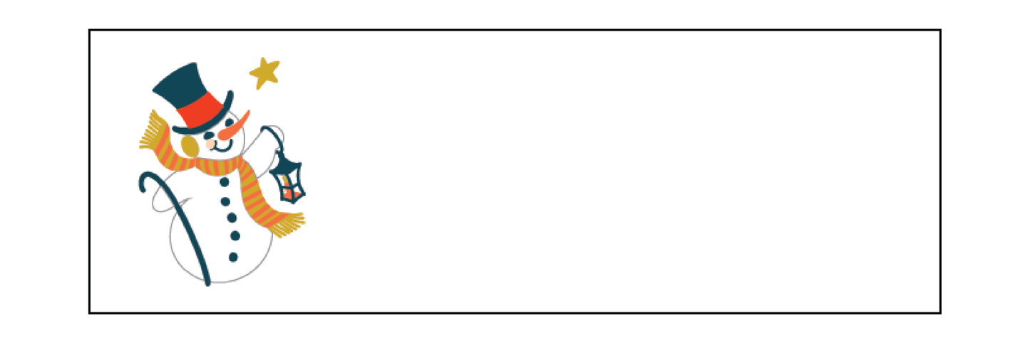 Retro Snowman Return Address Label