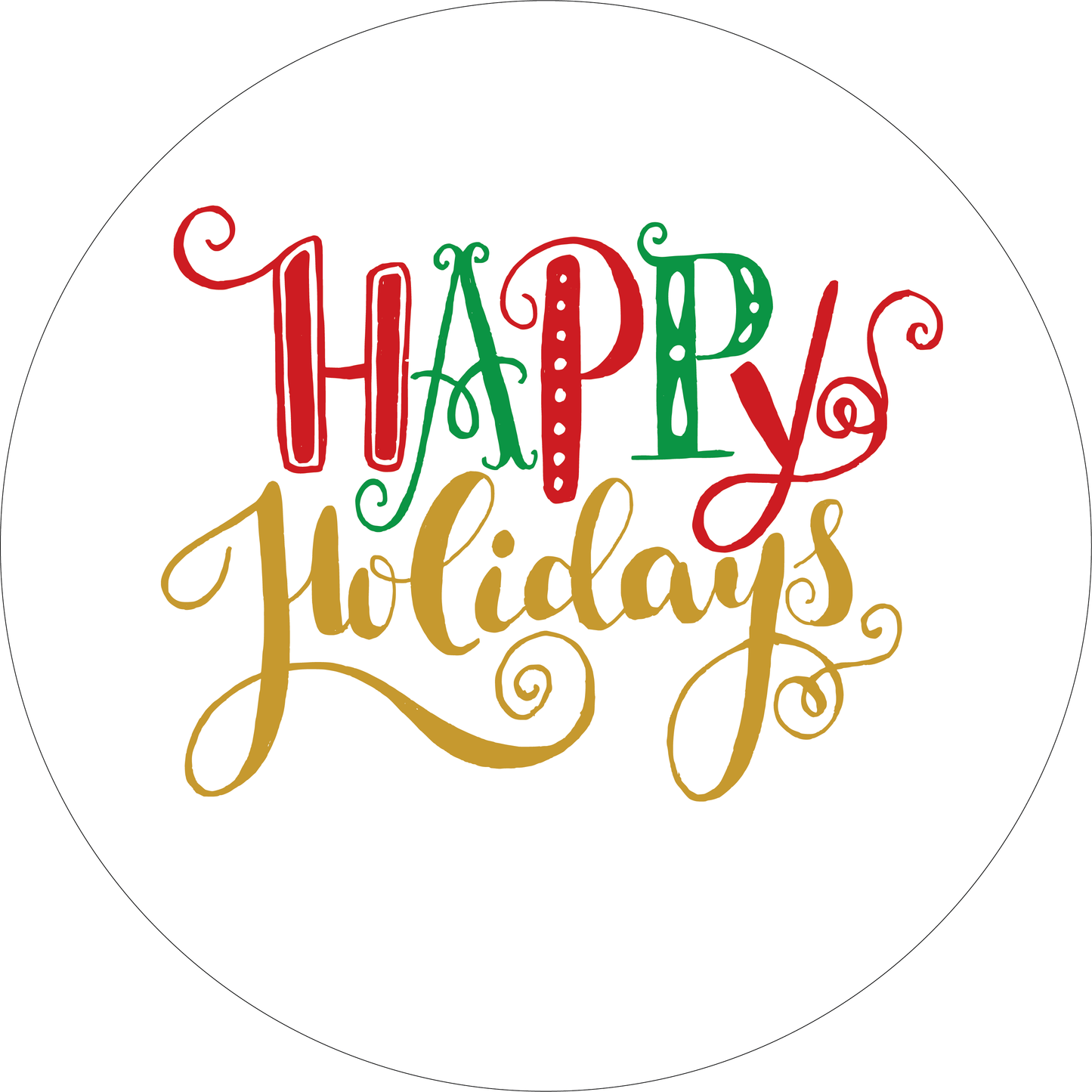 Red and Green Happy Holidays Gift Labels