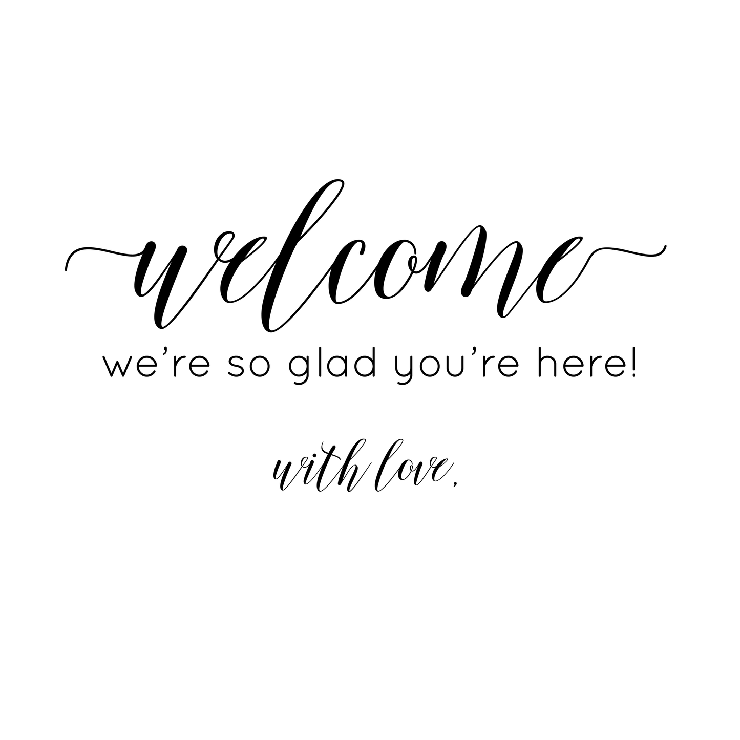 Welcome Water Bottle Labels Lowercase Script Font