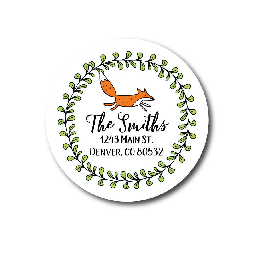 Christmas Address Labels Return Address Label Christmas Stickers Holiday Stickers Holiday Address Labels Christmas Card Envelope Seals Fox