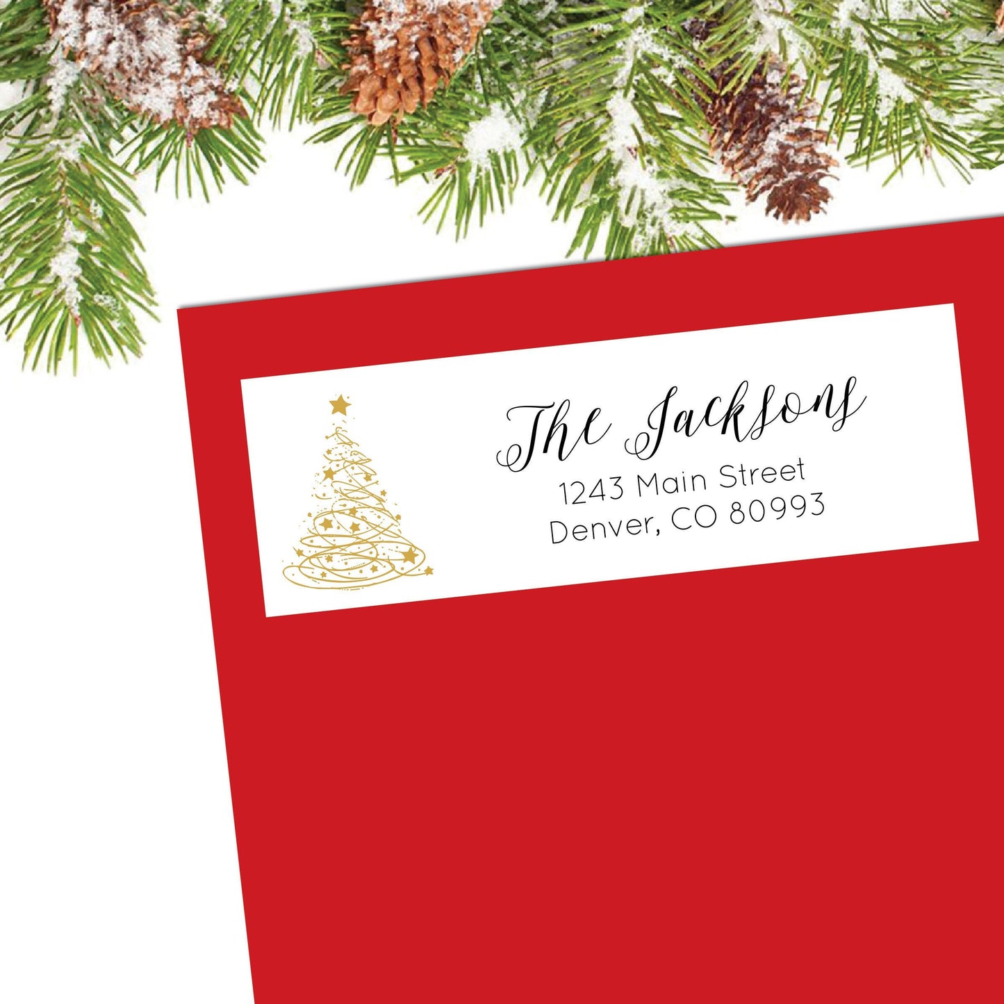 Christmas Return Address Labels Christmas Address Labels Holiday Address Labels Christmas Card Stickers Gold Tree Address Labels Stickers