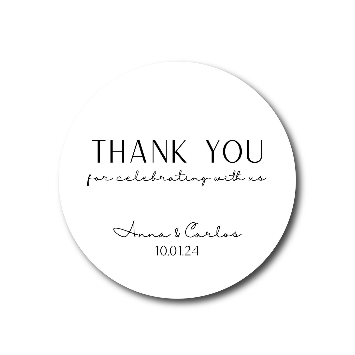 Thank You Stickers - Modern Minimalist Wedding Favor Labels Custom Wedding Thank You Labels Wedding Favor Stickers