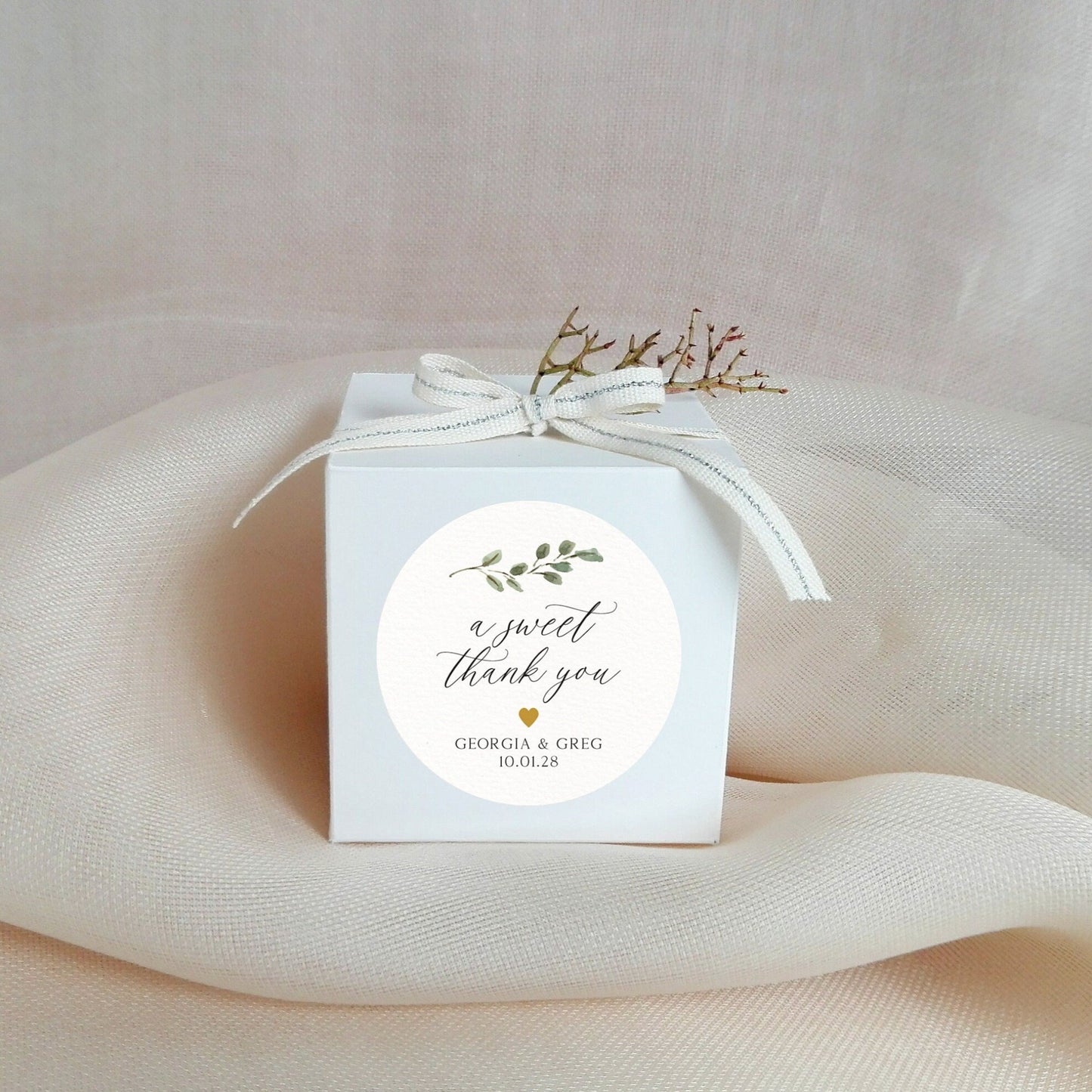 A Sweet Thank You Stickers - Greenery Thank You Label, Wedding Favor Sticker, Botanical Wedding Sticker, Eucalyptus Wedding Sticker Label