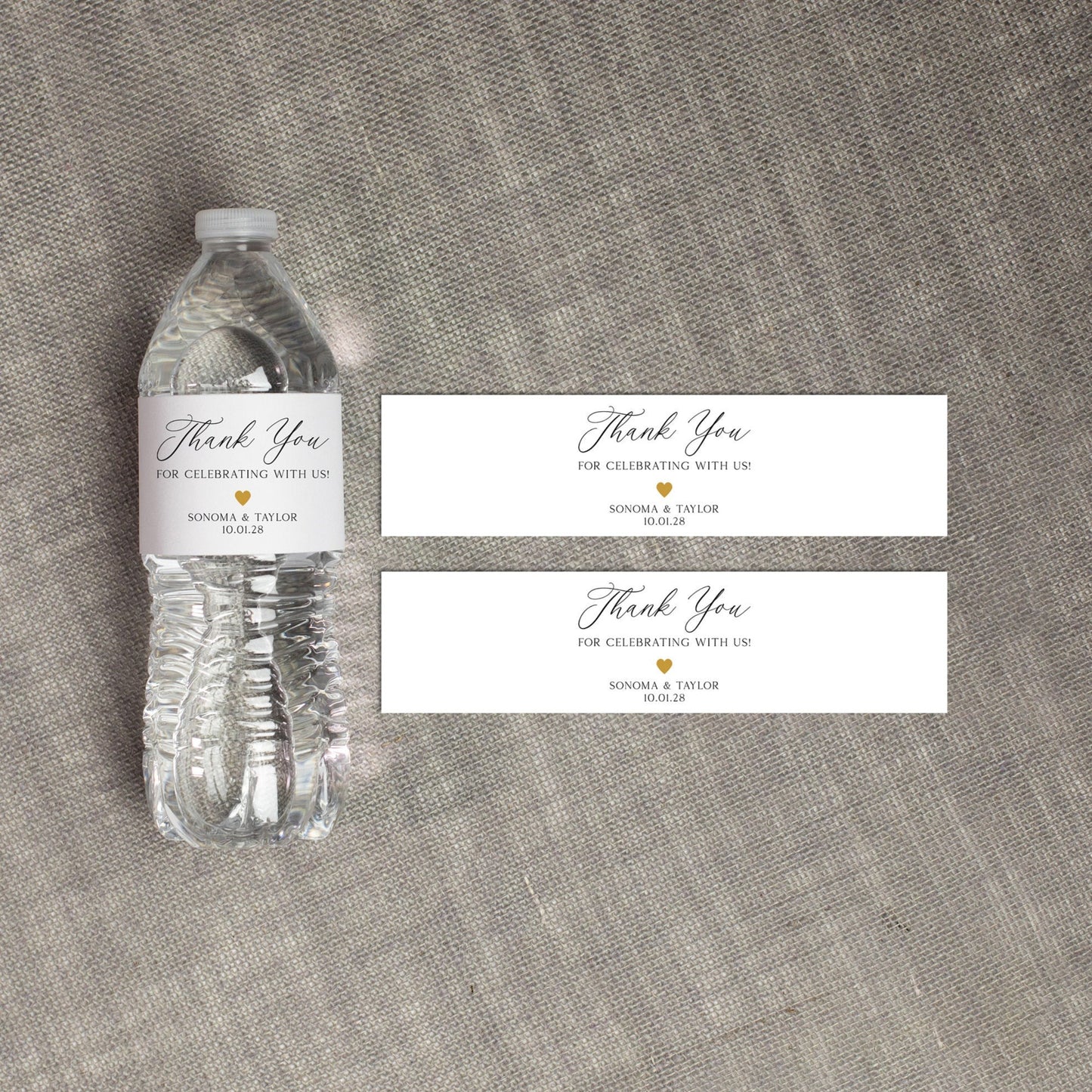 Wedding Water Bottle Label - Thank You Water Bottle Labels, Personalized Waterproof Label, Wedding Welcome Bags, Minimalist Wedding Sticker