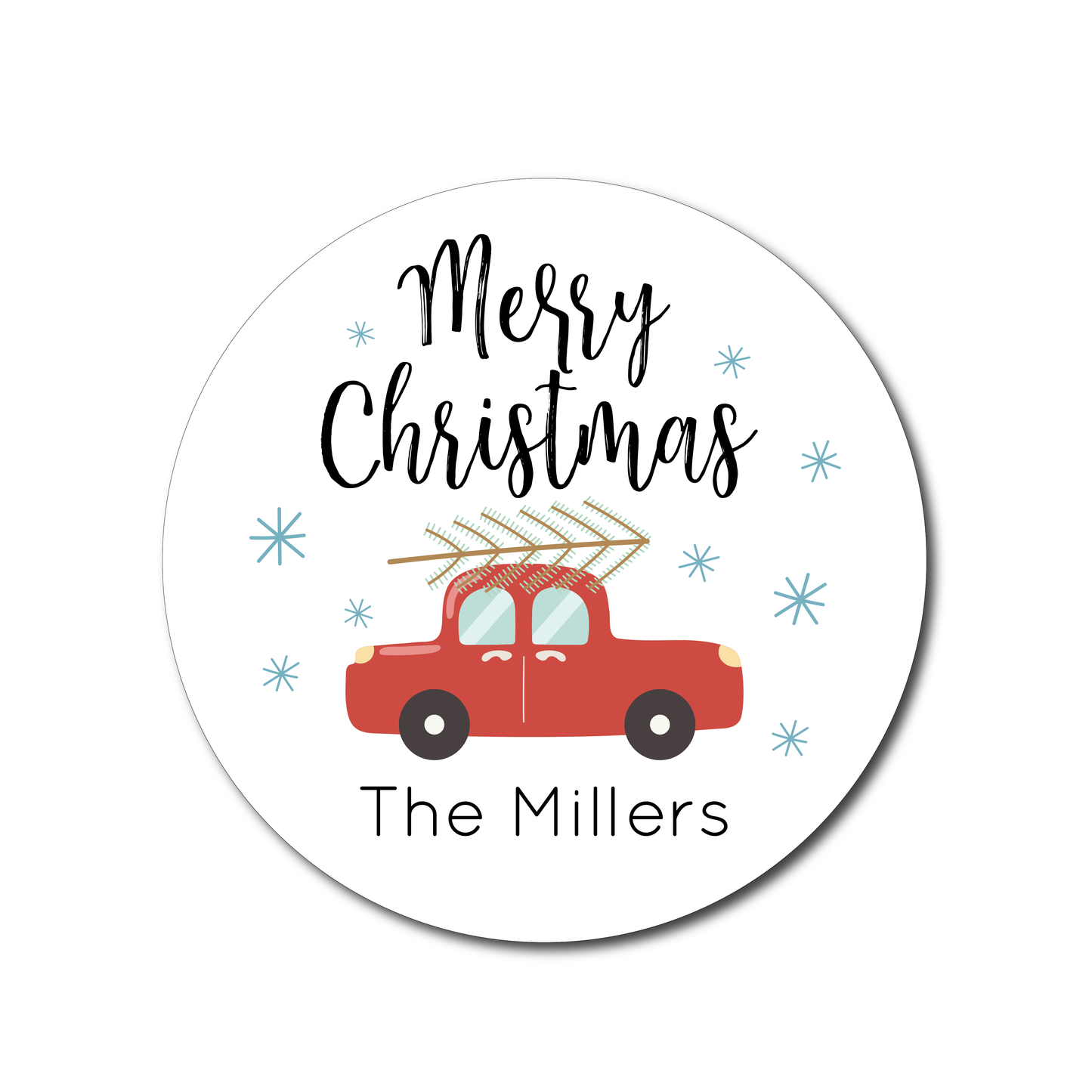 Red Truck Holiday Stickers