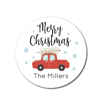 Red Truck Holiday Stickers