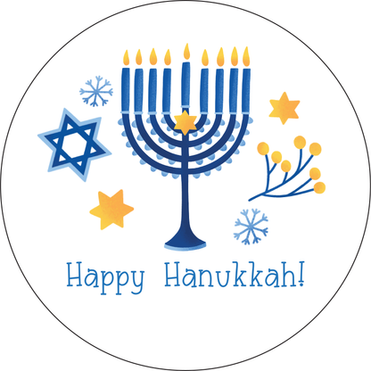 Hanukkah Stickers Blue and Gold