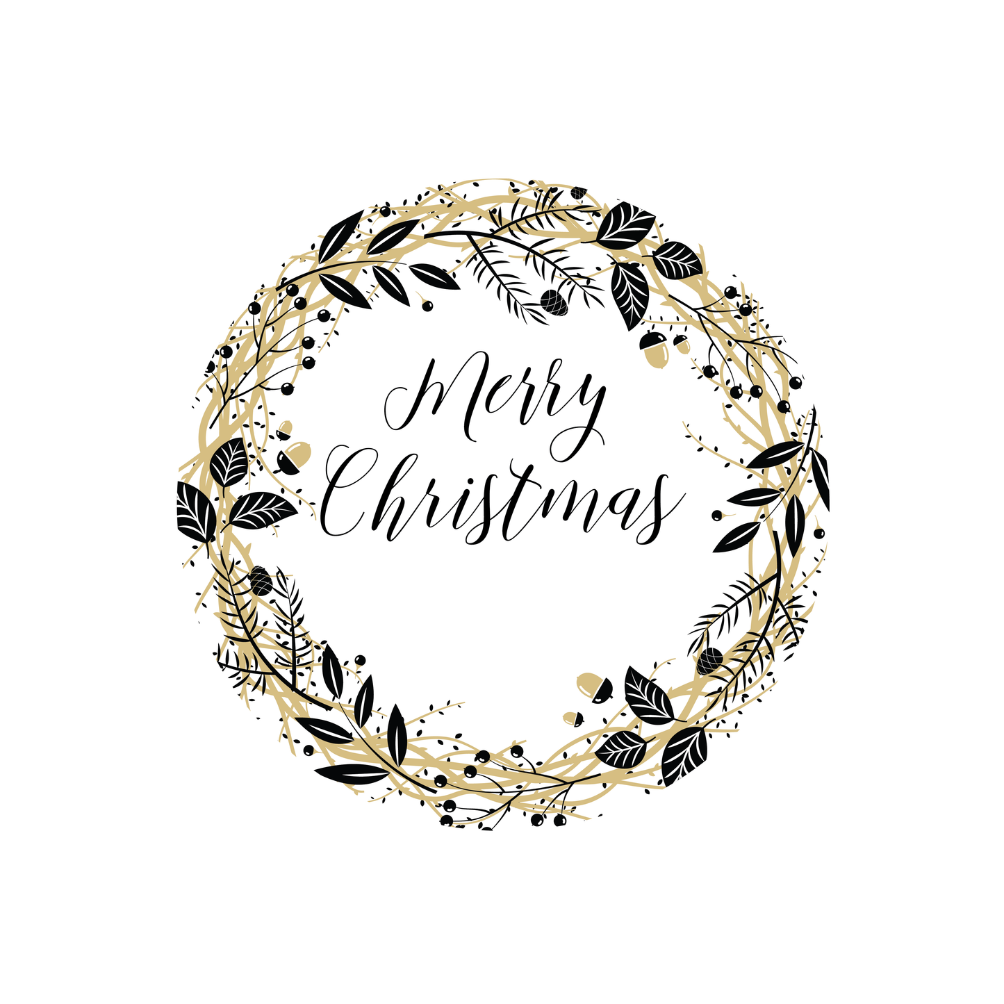 Black and Gold Christmas Stickers