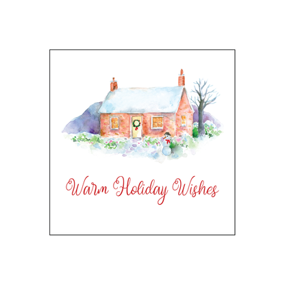 Cozy Christmas Cottage Gift Labels