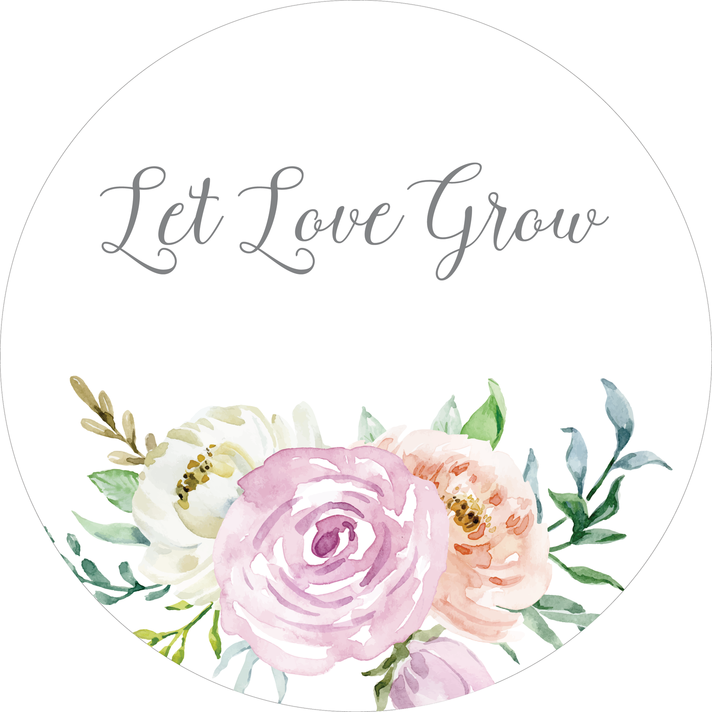 Let Love Grow Favor Sticker  Wild Flowers