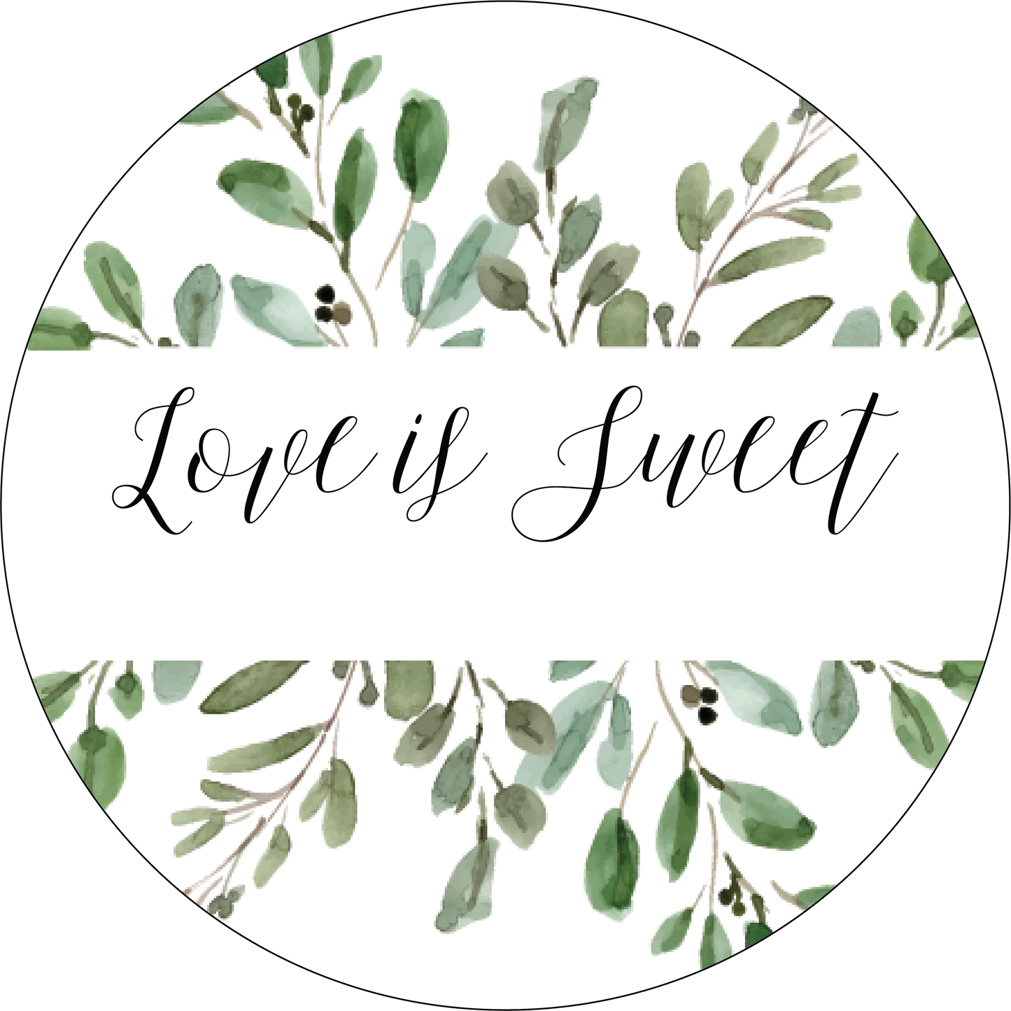 Love is Sweet Wedding Stickers with Olive Leaves