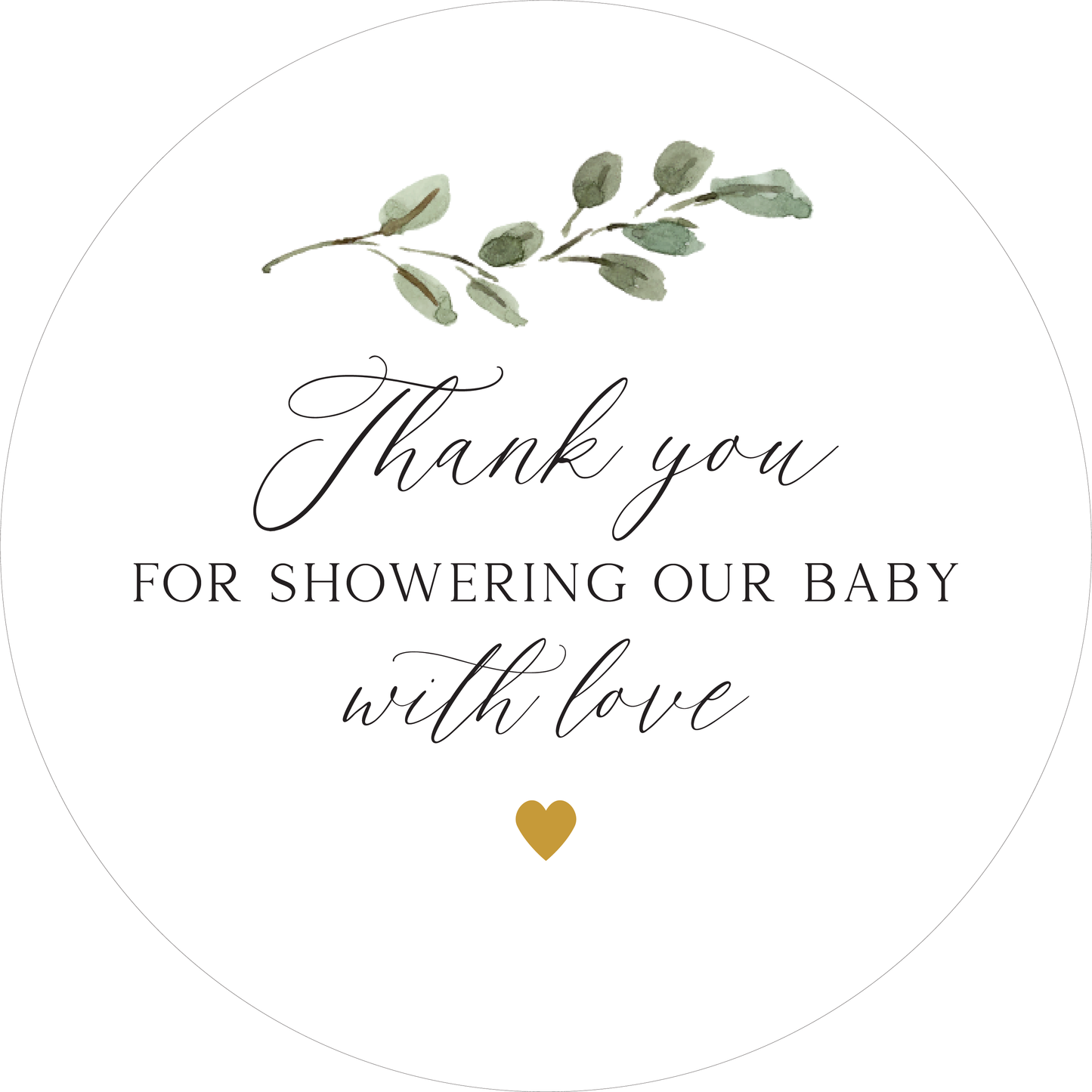 Baby Shower Thank You Stickers with Botanical Greenery