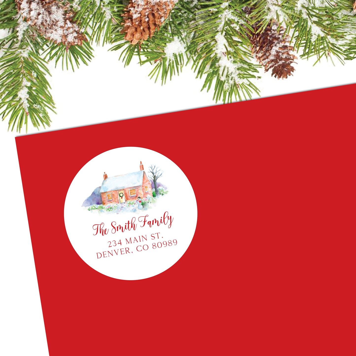 Christmas Cottage Return Address Label