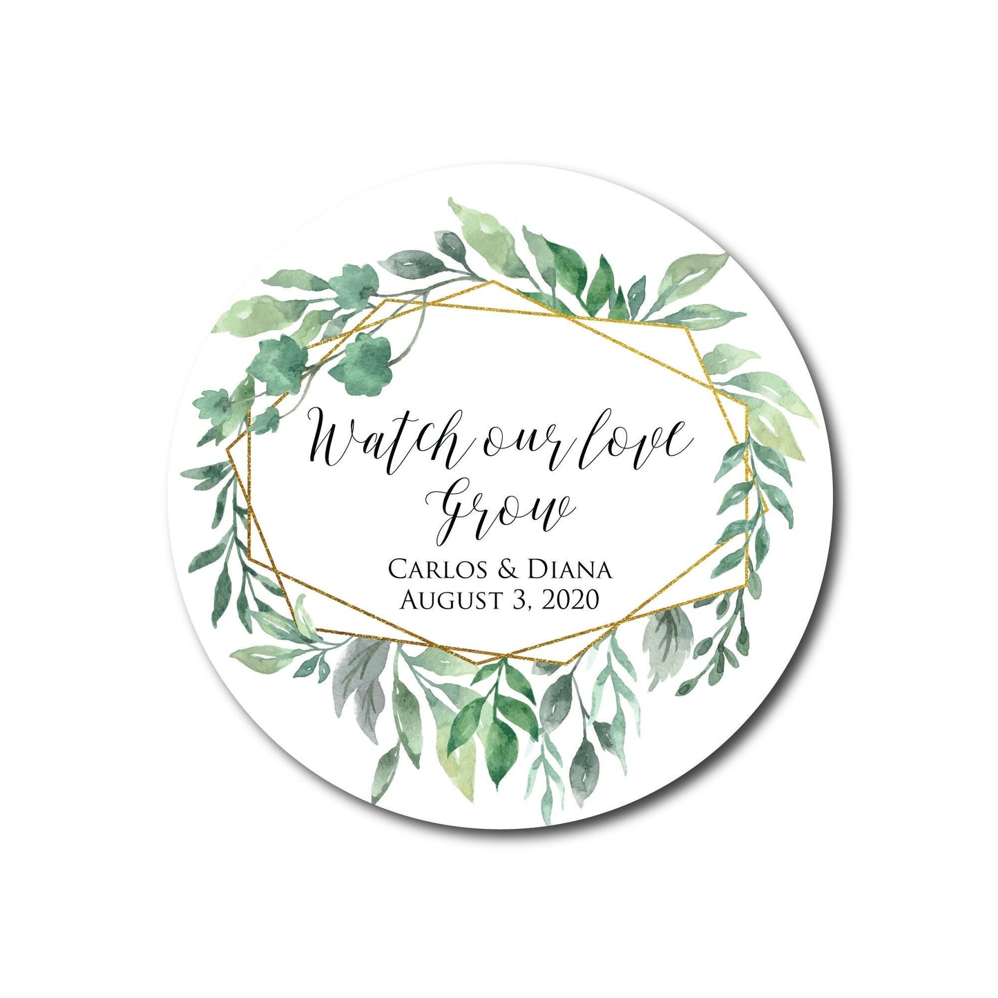 Wedding Stickers Watch Our Love Grow Stickers Wedding Favor Stickers Wedding Favor Labels Geometric Greenery Love is Sweet Labels Succulent