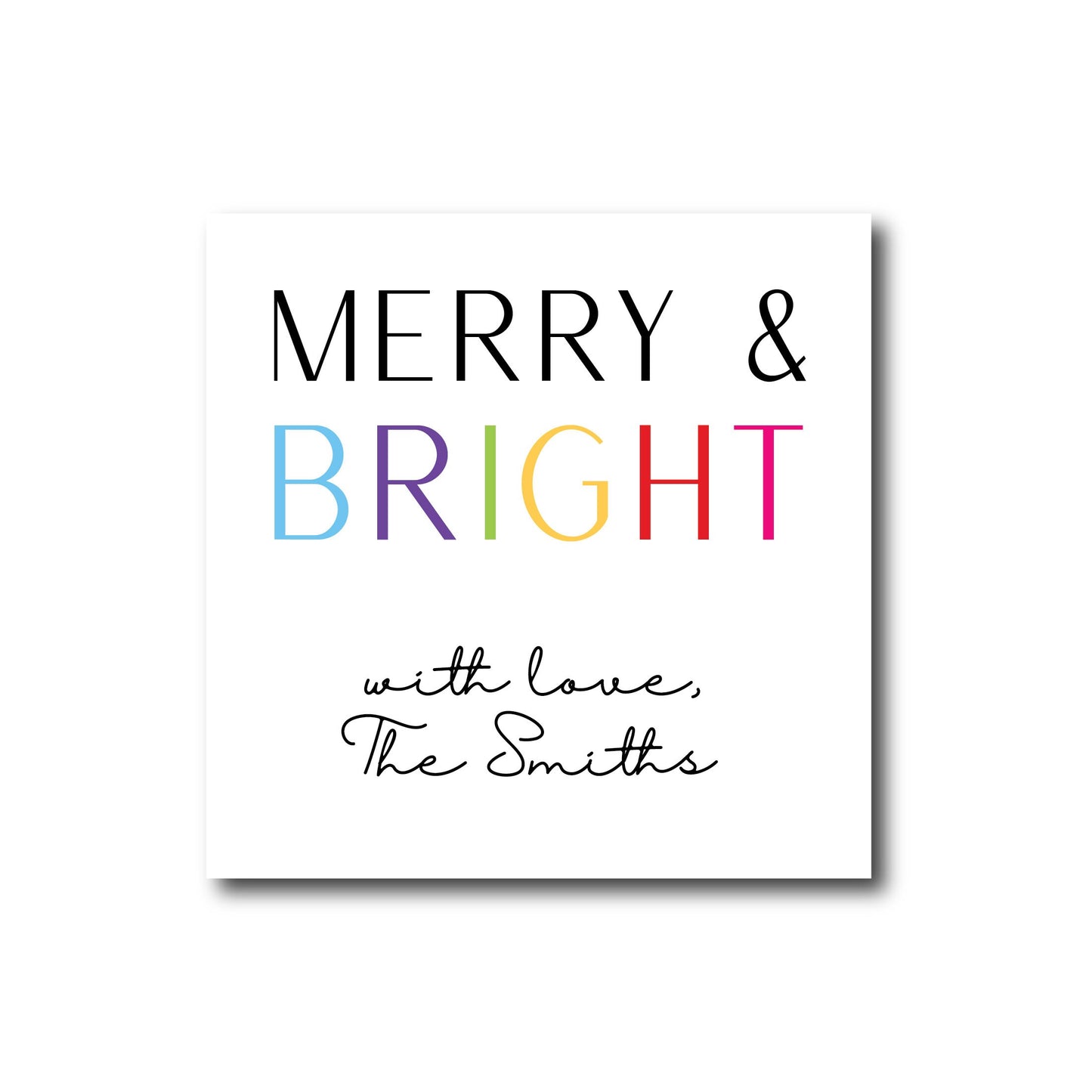 Christmas Gift Labels - Christmas Stickers Merry and Bright Gift Labels Rainbow Gift Stickers Holiday Labels Personalized Christmas Stickers