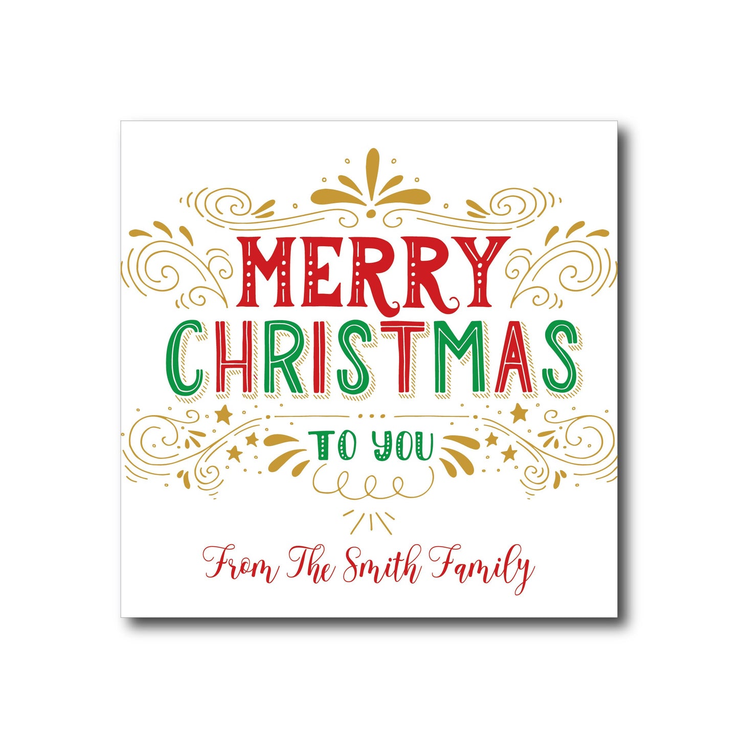 Christmas Gift Labels - Christmas Stickers Retro Merry Christmas Hand drawn Christmas Greeting Christmas Gift Stickers Personalized