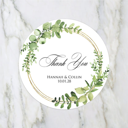 Wedding Stickers - Thank You Sticker Wedding Favor Stickers Wedding Labels for Favor Greenery Botanical Wedding Eucalyptus Thank You Sticker