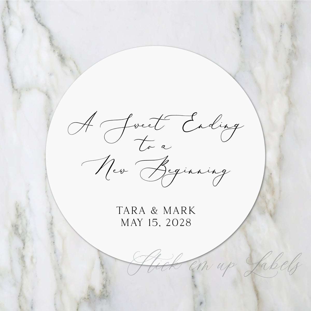 Ending Sticker A Sweet Ending to a New Beginning Stickers Minimalist Script – Stick ...