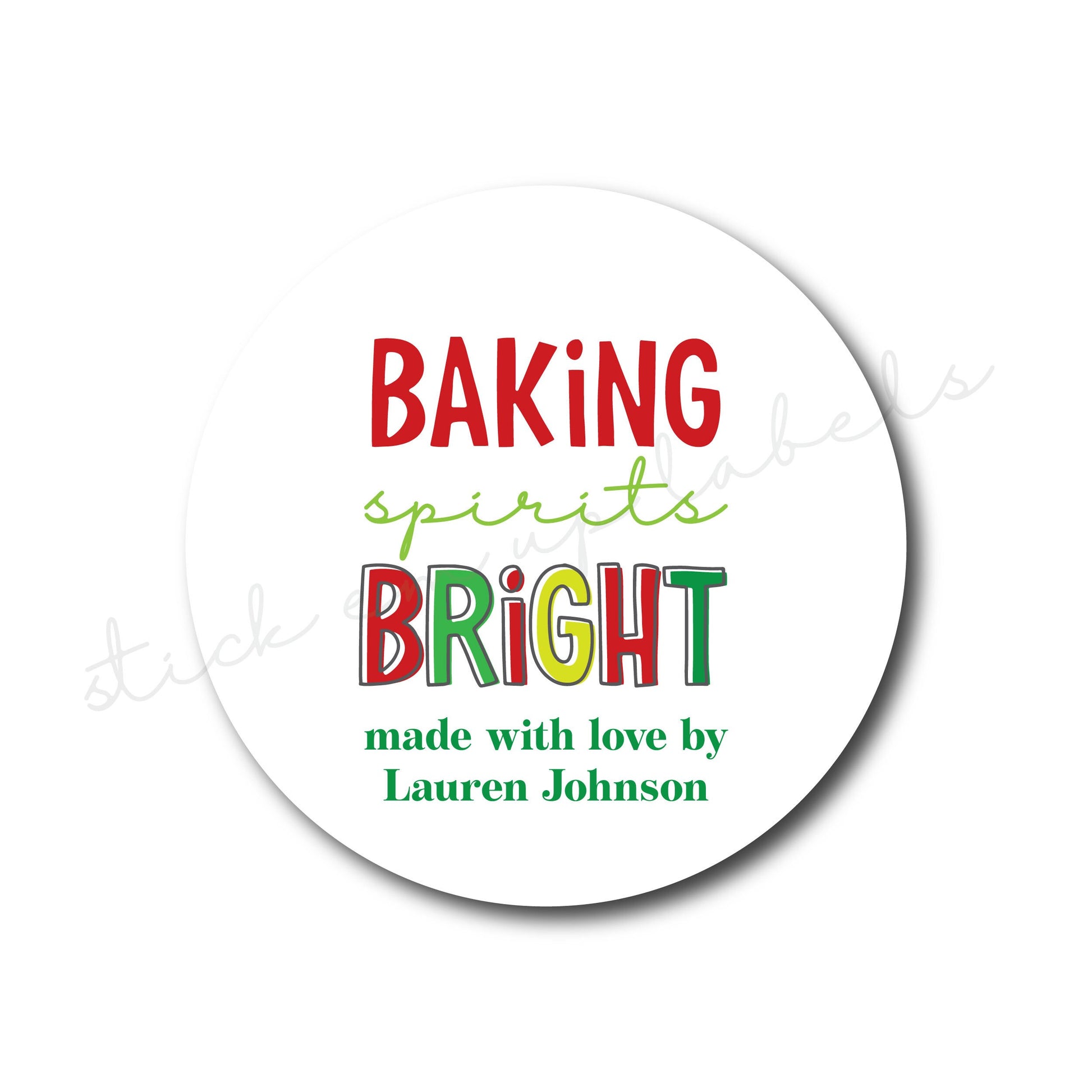 Christmas Stickers - Baking Spirits Bright Stickers, Christmas Baked Goods Label, Christmas Treats Stickers, From the Kitchen of labels