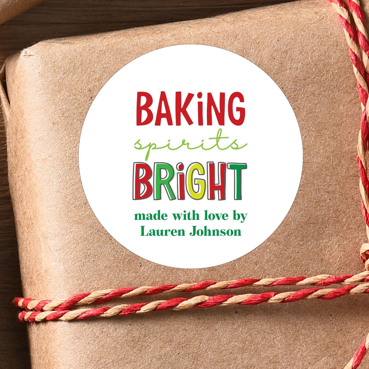 Christmas Stickers - Baking Spirits Bright Stickers, Christmas Baked Goods Label, Christmas Treats Stickers, From the Kitchen of labels